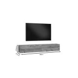 Mueble de TV de Pared moderno Blanco y Roble con 2 Cajones