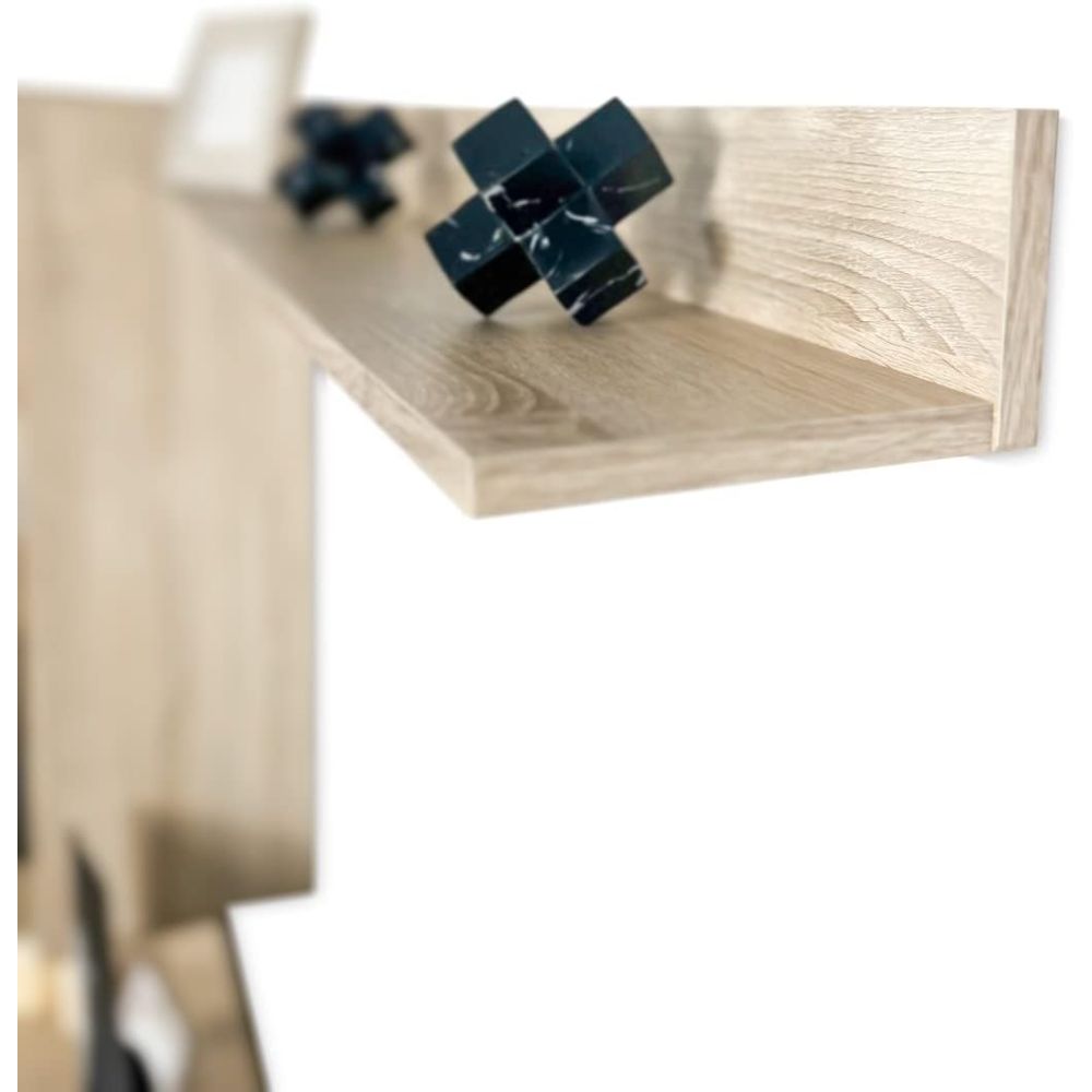 Mueble de salón y TV Moderno con Leds Color Cambria, cambria y grafito módulo de comedor