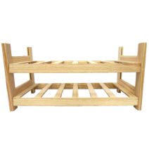 Botellero de Madera de Pino apilable en Color Natural para 12 Botellas y con 2 Niveles de Altura