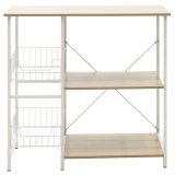 Estanteria de Cocina con 2 Cestas de Malla Metálica Blanca