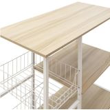 Estanteria de Cocina con 2 Cestas de Malla Metálica Blanca