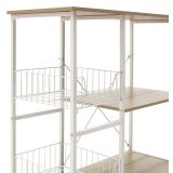Estanteria de Cocina con 2 Cestas de Malla Metálica Blanca