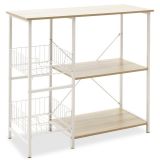 Estanteria de Cocina con 2 Cestas de Malla Metálica Blanca