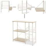 Estanteria de Cocina con 2 Cestas de Malla Metálica Blanca