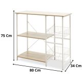 Estanteria de Cocina con 2 Cestas de Malla Metálica Blanca