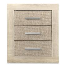 Mesita de Noche, Mesilla de Dormitorio, Color Madera, Medidas: 50 cm (Lar) x 34,6 cm (Fon) x 60 cm (Al)