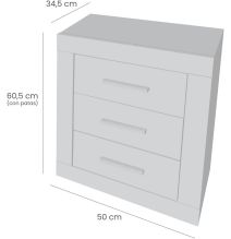 Mesita de Noche, Mesilla de Dormitorio, Color Madera, Medidas: 50 cm (Lar) x 34,6 cm (Fon) x 60 cm (Al)