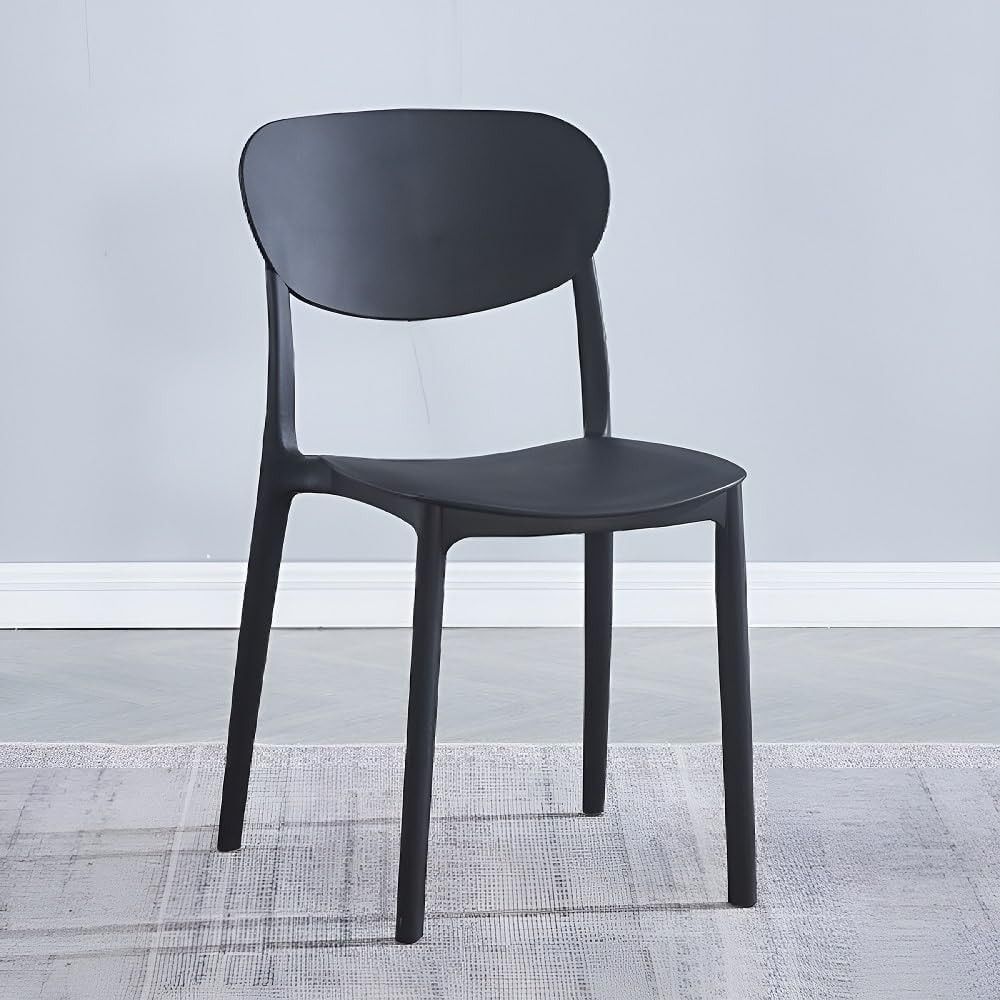 Pack 5 Sillas Cocina Color Negro de plastico Polipropileno, Silla de Comedor Medidas: 40 cm (Anc) x 55 cm (Lar) x 80 cm (Al)