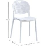 Pack 5 Sillas Cocina Color Blanco de plastico Polipropileno, Silla de Comedor Medidas: 40 cm (Anc) x 55 cm (Lar) x 80 cm (Al)