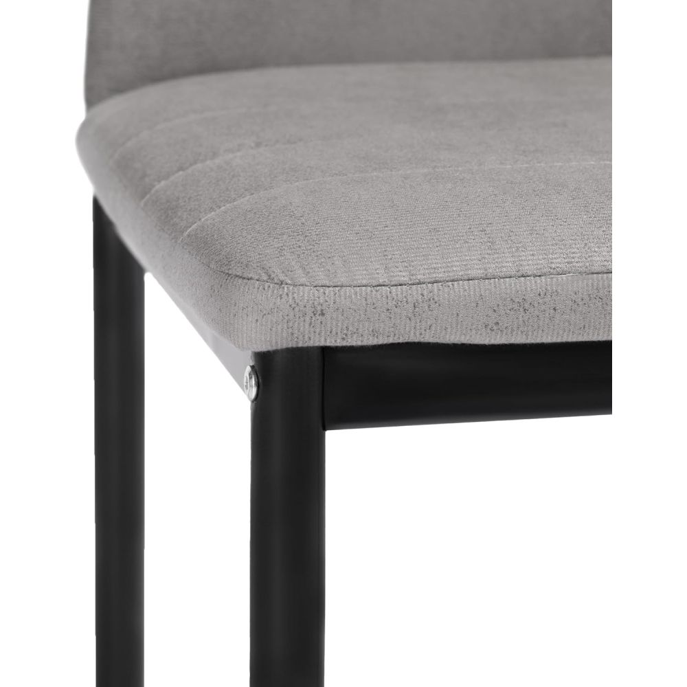 Pack de 6 Sillas Tapizadas para Comedor/Salón – Marengo y Patas Negras en Aluminio, Dimensiones: 40 cm x 42 cm x 96 Cm