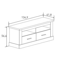 Mueble de Comedor, Mueble Salón, Acabado en Color Cañón, Medidas: 326 cm (Ancho) x 174,7 cm (Alto) x 41,8 cm (Fondo)