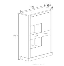 Mueble de Comedor, Mueble Salón, Acabado en Color Cañón, Medidas: 326 cm (Ancho) x 174,7 cm (Alto) x 41,8 cm (Fondo)
