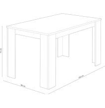 Mesa de Comedor, Mesa de Salón Fija, Color Andersen Pino, Medidas: 140 cm (Largo) x 80 cm (Ancho) x 75 cm (Alto)
