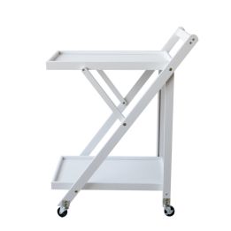 Camarera Plegable con Ruedas 65x40x85 Blanco - ¡Práctica y Elegante!
