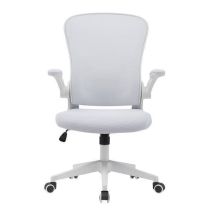 Silla de Oficina Ergonómica con Respaldo en Tejido 3D Blanco, Ajustable en Altura - Medidas 63x58x99,5-190,5 cm