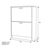 Zapatero Recibidor Roble – Mueble Auxiliar Estrecho con 2 Puertas | Capacidad 12 Pares | 81,6 x 60 x 25 cm