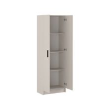 Mueble Multiusos Armario Auxiliar Color Beige – 2 Puertas, 4 Baldas, Práctico y Funcional, Madera, 60x180x35 cm