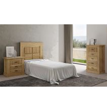 Cabezal para Cama Juvenil con patas, Color Mauvella Rayas, Medidas: 110 cm (Ancho) x 119,3 cm (Alto) x 3,8 cm (Fondo)