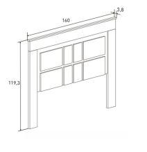 Cabecero Nórdico de 160 (Anc) x 120 (Al) x 3,8 (Fon) Cm | Práctico y Elegante |Colores Cambria y Blanco (para Cama de 135-140