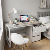Escritorio Oficina 120 cm con 3 Cajones, Mesa de Ordenador